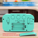 Peakeep Night Light Digital Alarm Clock Battery Operated with Indoor Temperature, Desk Small Clock (Mint)