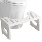 ROMGUAR CRAFT 7 Inch Bamboo Toilet Stool, Foldable Poop Stool, Bathroom Step Stool Squat (White)