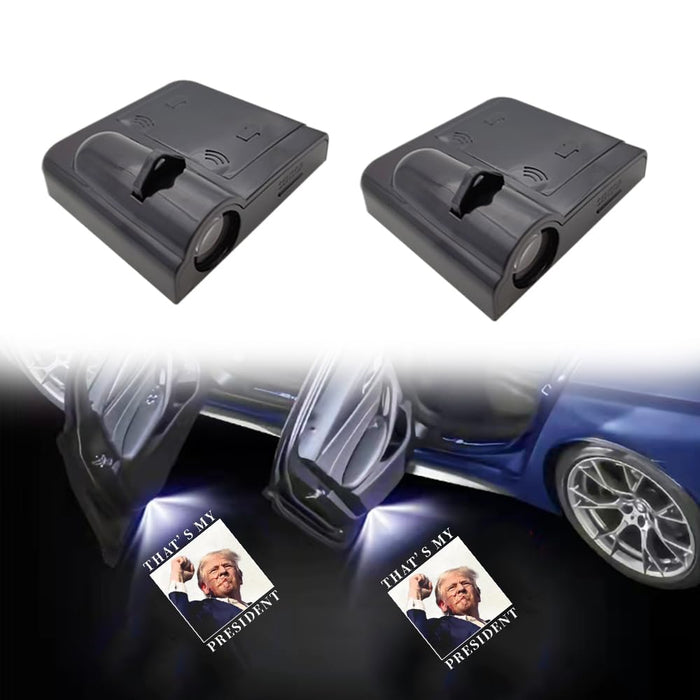 Trump 2024 Logo Car Door Lights, Save America Again Wireless Welcome Courtesy Door LED Light for All car Models 2pcs (Trump-1)