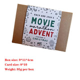 Christmas Advent Calendar Greeting Card - 24 Day Countdown Gift 300gsm Coated Paper in a Kraft Box for Someone who is Important to you! (Film theme)