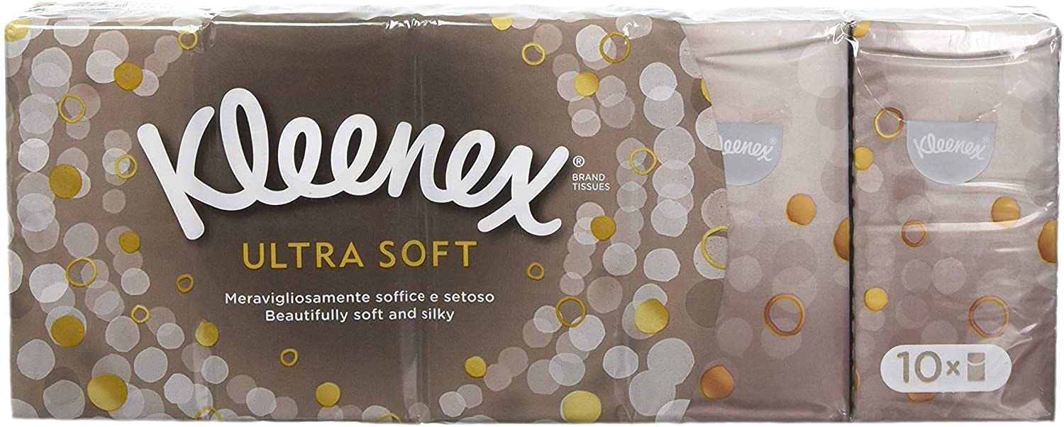 Kleenex Ultra Soft Facial Tissue, Pocket Pack, Pack of 10