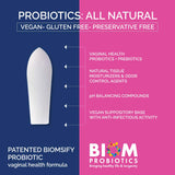 Biom Vaginal Probiotic Suppository: Natural Vaginal pH and Odor Control Regimen; Balance and Nourishes Vaginal Microbiome; No Parabens, No preservatives (15 count)