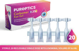 Puroptics Carbomer Eye Gel 0.2% in Single Dose Units, Protects The Cornea against The Drying out, Quick Acute Aid for The Dry Eyes, 20 x 0.6 ml Vials Preservative Free