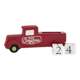 DII Christmas Advent Collection Decorative & Reusable Wooden Countdown Calendar, 8x3.5", Block Truck