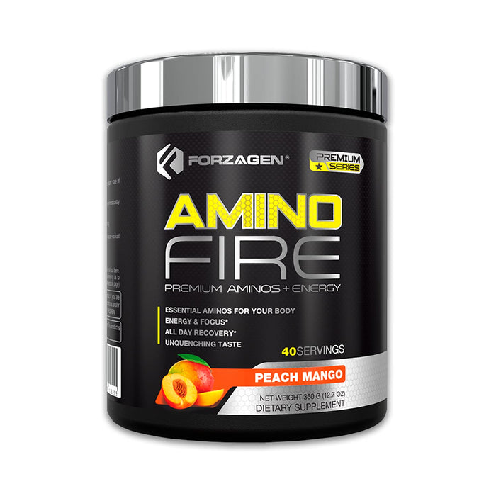 Forzagen Amino Fire | Essential Amino Energy Powder for Pre-Workout | BCAA Energy Boost & Muscle Recovery Drink Mix, Enhance Focus & Concentration, Dietary Supplement | Peach Mango, 40 Servings