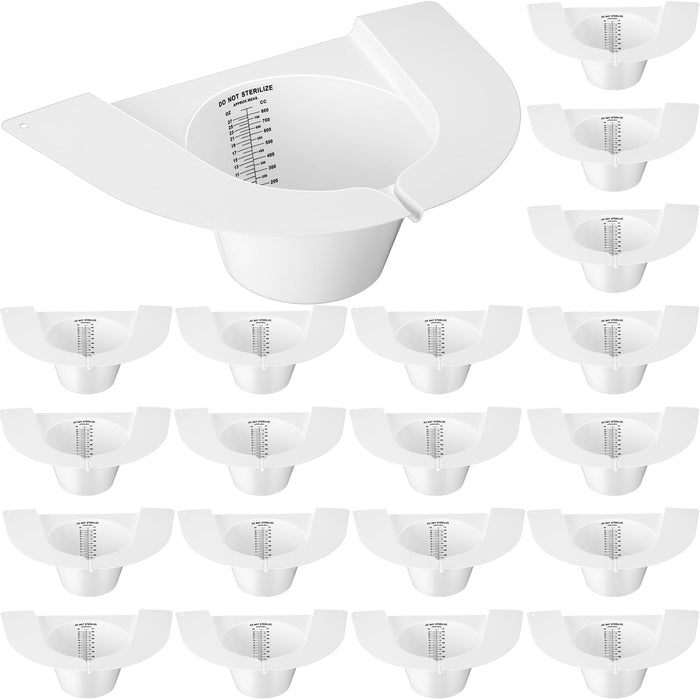 TrelaCo 25 Pack Urine Hats for Toilets Stool Sample Collection Kit Urine Collection Hat Urine Collector Specimen Cups Pee Urine Sample Cup Containers for Women and The Elderly, 27oz/ 800cc