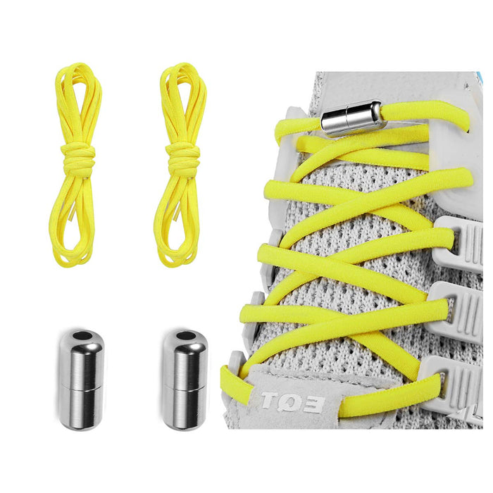 Alegrianan Elastic No Tie Shoe Laces For Adults,Kids,Elderly,One Size Fits All Neon Yellow