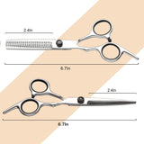 Hair Cutting Scissors Thinning Shears Set, Fcysy Professional 10 Pcs Sharp Barber Hair Cutting Kit Haircut Scissors Hairdressing Shears with Hair Scissors Accessories in Leather Case for Women Men Pet