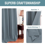 H.VERSAILTEX Grommet Bedroom Curtain Thermal Insualted Room Darkening Curtain for Living Room Window Treatment Long Curtain for Patio Door, Christmas Holiday Curtain (1 Panel, Stone Blue, 52'W x 96'L)