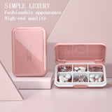 Travel Pill Organizer Moisture WaterProof Small Pill Box for Pocket Purse 6 Compartments Portable Pill Case Medicine Vitamin Holder Container (Pink, 6 Compartments)