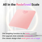 Ovutek Bathroom Scale for Body Weight, Highly Accurate Digital Weighing Machine for People, Upgraded Batteries Included, Compact Size, LED Display, High Standards Sturdy Tempered Glass, 400lb, Pink