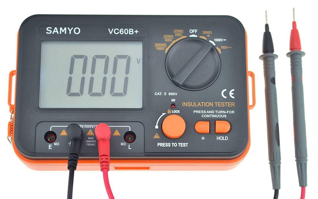 VC60B+ Digital Insulation Resistance Tester DCV ACV Meter Megohmmeter Megohm with Test Lead