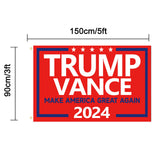 WENWELL Trump Vance 2024 Flag Double-Sided 3x5 Ft - Make America Great Again Trump Vance '24 Presidential Campaign Banners for car Boat Outdoor,Premium 3-Ply Durable Material,Red