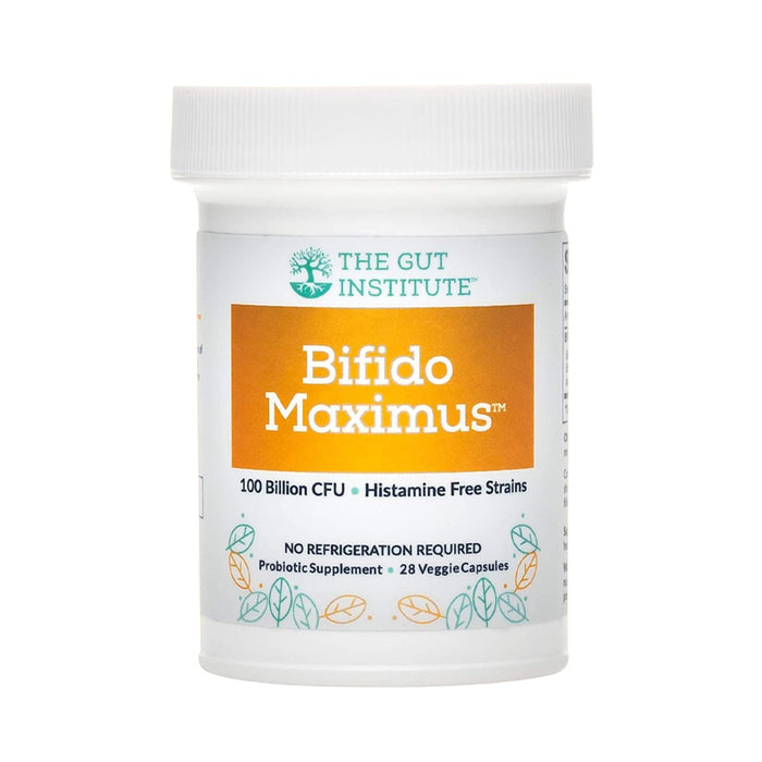 The Gut Institute Bifido Maximus Ultra High Potency Probiotics for Women and Men - Bifidobacterium longum 100 Billion CFUs - 28 ct - 7 Strains - No Histamines - No Refrigeration Needed - Made in USA