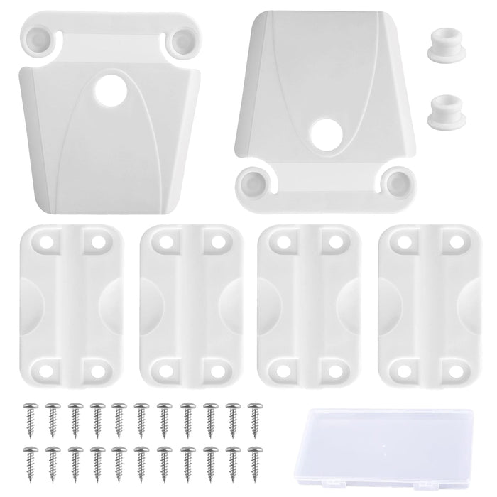 MUUPEG Cooler Hinges Replacement Kit Compatible with Igloo, 4 Cooler Hinge and 2 Latch and 22 Screws, Repair and Replace Cooler Parts with Box
