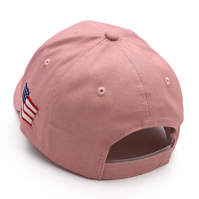 Trump 2024 Hat MAGA Hat Embroidered Save America Again Donald Trump Slogan USA Adjustable Pink Baseball Cap for Woman Men