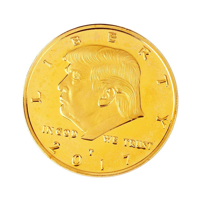 Donald Trump Gold Coin, 2017 Gold Plated Collectable Coin, 45th President - 1 Pack (Glod)