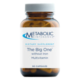 Metabolic Maintenance The Big One Without Iron - Vitamin A, Vitamin B, Folate Daily Multivitamin - Contains Trace Minerals + Iron in Bioavailable Forms (90 Capsules)