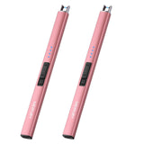 MEIRUBY 2 Pack Lighter Electric Candle Lighter Long Electronic Rechargeable USB Lighter Arc Windproof Flameless Lighters for Candle Camping BBQ Birthday Gifts for Women Mom Wife Men