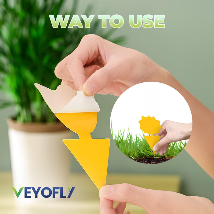 Veyofly Sticky Traps for Plants and Windows, Bundle with 5 Yellow Sticky Traps for Gnats & 5 Window Fly Traps -Gnat Trap, Bug Sticky Traps, Fungus Gnat Trap, Fly Strips, Fly Tape- Pack of 10