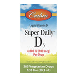 Carlson - Super Daily D3 4,000 IU (100 mcg) per Drop, Vitamin D Drop, Liquid Vitamin D3, 1-Year Supply, Unflavored, 365 Drops (10.3 mL)