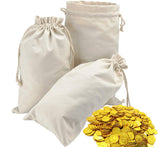 Lanyani 3 Canvas Coin Money Sacks Bag 10 by 17 inches Bank Deposit Change Transit Draw Strings, Heavy Duty