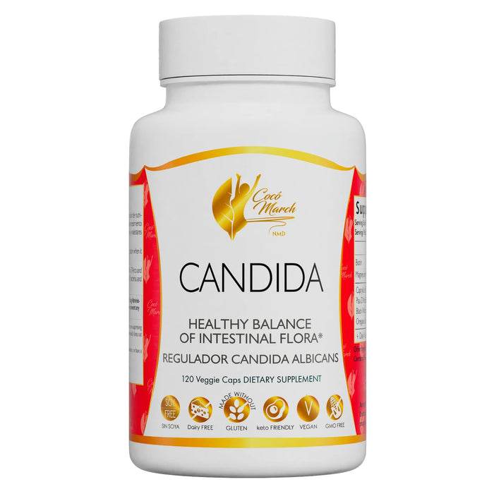 Coco March Candida - 30 Day Cleansing- Made from Herbs and Enzymes - Gluten Free, Vegan, GMO Free, Dairy Free, Keto Friendly, Soy Free, 120 Veggie Caps