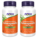 NOW Foods Ashwagandha Extract 450mg, 90 VCaps (Pack of 2)