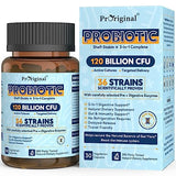 Probiotics for Women & Men 120 Billion CFU with 36 Probiotic Strains for Digestive Health and Gut Health, Delayed Release Capsules, Stomach Acid Resistant, No Need for Refrigeration 30 Capsules