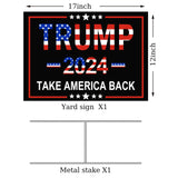 Trump Yard Signs,Donald Trump 2024 Yard Sign with H-Stakes 18" X 12" Double Sided Printing,Take America Back Trump Signs Voted for Trump Lawn Signs Decoration Outdoor Yard Lawn Garden Community Signs