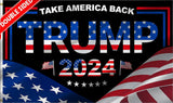 JOLCAHEU Double Sided Trump 2024 Flag 2x3FT President Trump Flag,Take America Back Flags with 2 Brass Grommets.