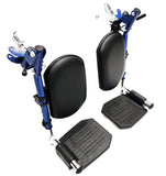 Blue Streak Wheelchair Elevating Leg Rest with Padded Calf Pad,Composite Footplates,Fits Most Standard wheelchairs and Transport Chair,Wheelchair Parts,Same Functional Structure as LK3JELR,(1Pr, Blue)