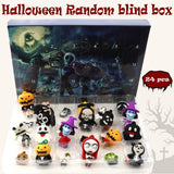 Halloween Advent Calendar, Halloween Horror Movie Figures Advent Calendar Toy Blind Box 2024, Halloween Horror Atmosphere Ghost Countdown Calendar with 24Pcs Halloween Dolls Collectible Gift (D)