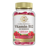 Solgar Methyl B12 Gummies for Adults 1,500mcg Ultra Potency Vitamin for Energy & Metabolism Support, Raspberry Flavor, Vegan & Gluten Free Gummy for Women & Men, 2 Month Supply, 60 Servings, 2g Sugar