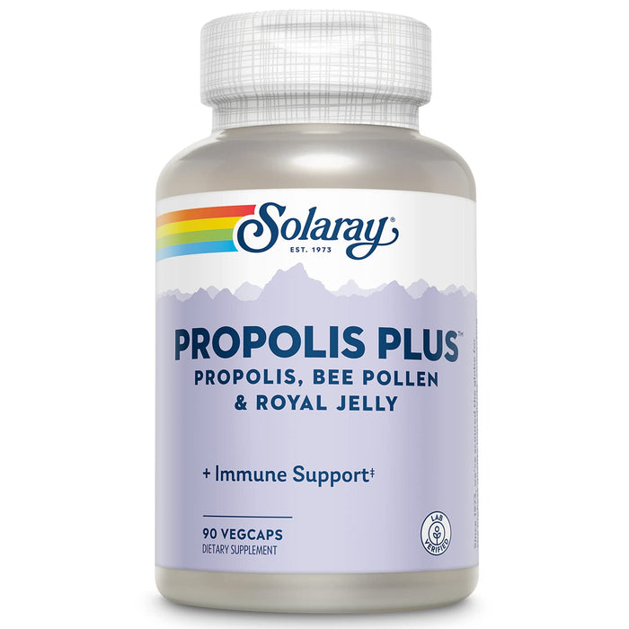 SOLARAY Propolis Plus | Healthy Immune System Support with Propolis, Bee Pollen & Royal Jelly | 90 VegCaps