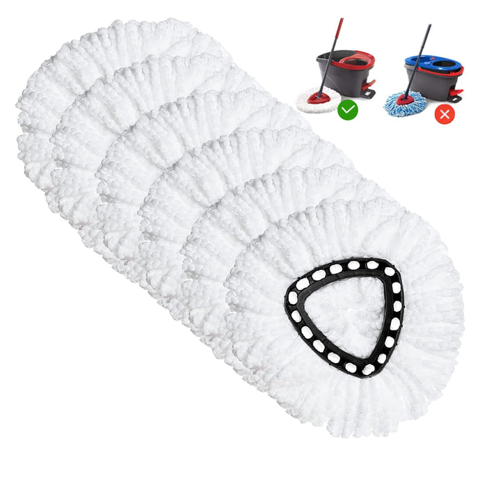 Spin Mop Replacement Head 6 Pack Mop Refill Compatible with Ocedar Triangle Swivel Mops Microfiber Swivel Mop Refill,Deep Clean,Machine Washable and Easy to Replace