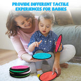 16 Set Round Sensory Mini Mats Textured Sensory Tiles - Sensory Toys for Autistic Children, Babies and Toddlers with Sensory Issues - Tactile Sensory Walls Sensory Mats for Fidgeting Activity (Round)