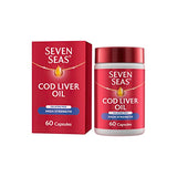 Seven Seas Cod Liver Oil High Strength with Omega 3 Plus Vitamins D & E 120 Capsules