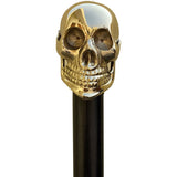 Vintage Brass Skull Walking Cane for Men and Women Black Wooden Walking Stick Antique Victorian Style Fancy Cane