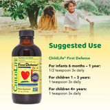 CHILDLIFE ESSENTIALS First Defense - Immune Support for Kids, All-Natural, Gluten-Free, Non-GMO, Allergen-Free, Elderberry Liquid for Kids - Naturally Flavored, 4 Fl Oz Bottle (Pack of 3)