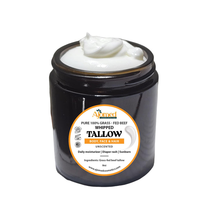 100% Pure Whipped Tallow Cream - Organic handmade FRANKINCENSE tallow cream- grass fed beef tallow balm for skin Butter- tallow Face cream & Body eczema cream-4 floz