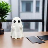 ZUZIF Halloween Ghost Figurine - Spooky Resin Ghost Statue, Cute Finger Ghost Ornaments, Perfect for Indoor & Porch Halloween Decor (A)