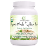 Amazing India USDA Certified Organic Whole Psyllium Husk Powder (Non-GMO) - Excellent Source of Soluble Fiber - Helps Promote Regularity - Promotes Intestinal Health (1 Lb)