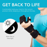 BraceAbility Soft Resting Hand Splint - Stroke Brace Right or Left Hand Immobilizer for Finger Contractures, Post-Surgery Recovery, Carpal Tunnel Syndrome, Ulnar Nerve Damage Relief (S - Right)