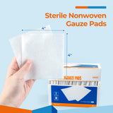 Kingstar Sterile Nonwoven Gauze Pads, 4"x 4" Wound Dressing, 120 Packs - 240 Pieces Superior Soft Sponge Pads, Higher Absorbent Gauze Compresses for Trauma or Post-Operative Wound Care