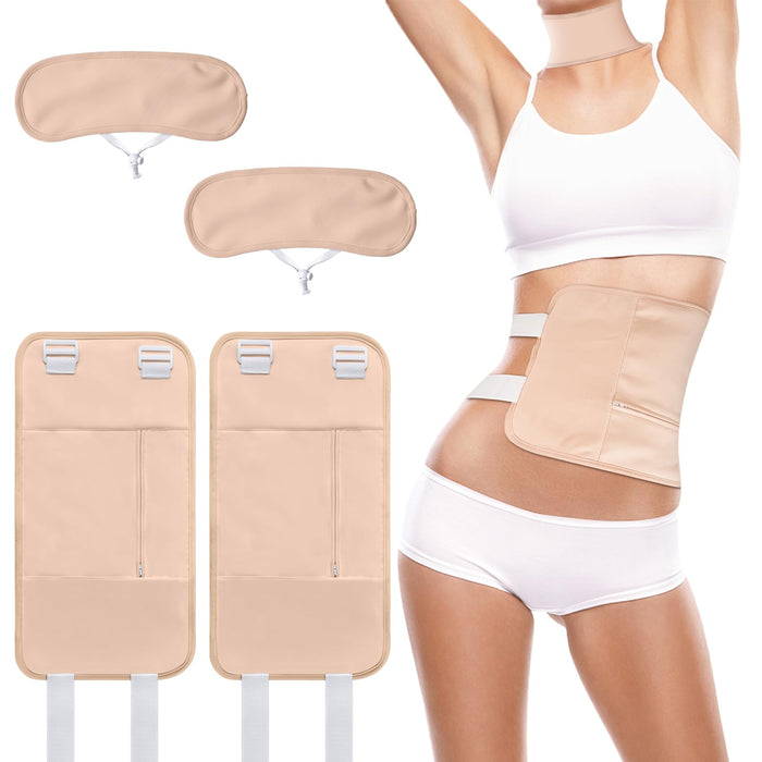 Castor Oil Pack Wrap for Women Gifts, 4Pcs Castor Oil Pack for Liver Detox, Caster Oil Packs with Elastic Velcro Band, Castor Oil Compress for Aid Sleep, Constipation, 4 Pack (Oil Not Included)