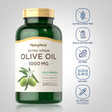 Olive Oil Softgels 1000mg | 240 Count | Extra Virgin Olive Oil | Cold Pressed Supplement | Gluten Free, Non-GMO | by Piping Rock