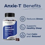 Anxie-T Stress Relief Gummy Vitamins – Support for Calm & Relaxation, with Ashwagandha, GABA, and L-Theanine (90 Gummies)