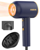 ANIEKIN Blow Dryer with Diffuser, 1875W Professional Ionic Hair Dryer for Travel, Portable Dryers & Accessories for Women Curly Hair, Blue