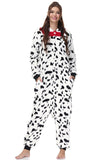 Clarisbelle Women Party Wear Halloween Adult Dalmatian Animal Onesies Sleepwear Zipper Flannel Plush Pajamas XL